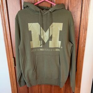Valia Olive Hoodie with Bold M Logo